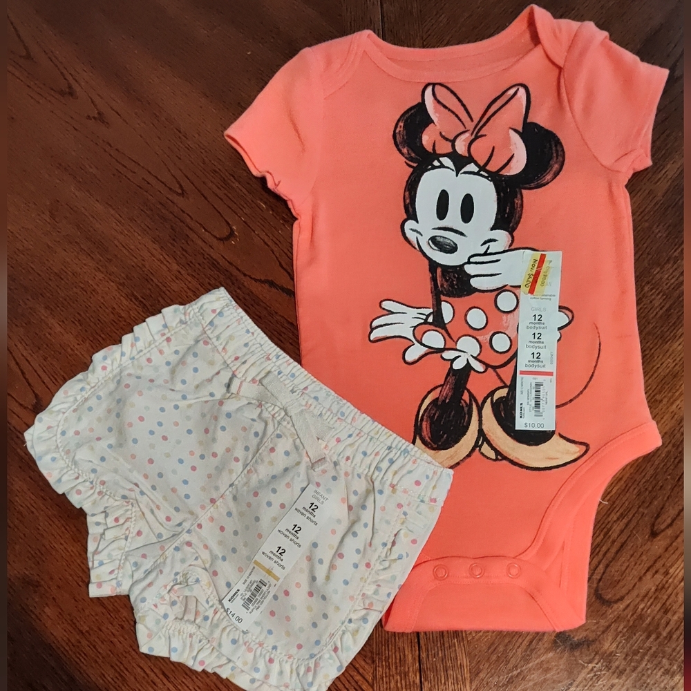 NWT 12M MINI 2pc. Disney shorts outfit